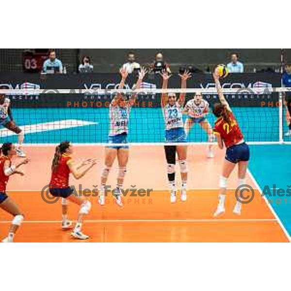 Sasa Planinsec in action during CEV Women Volleyball European Golden League 2025 match between Slovenia and Spain in Rdeca dvorana, Velenje, Slovenia on June 15, 2025. Photo: Jure Banfi