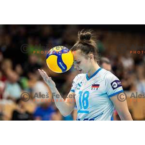 Sasa Planinsec in action during CEV Women Volleyball European Golden League 2025 match between Slovenia and Spain in Rdeca dvorana, Velenje, Slovenia on June 15, 2025. Photo: Jure Banfi