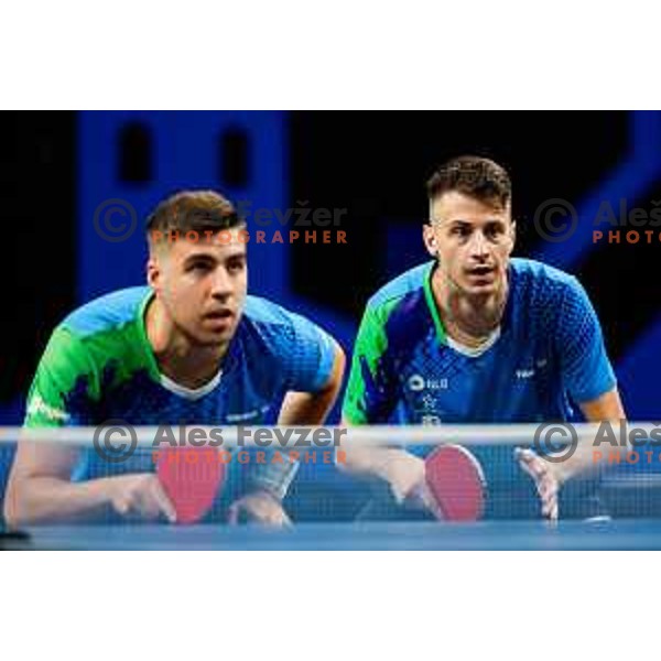 Darko Jorgic and Deni Kozul during WTT Star Contender Ljubljana 2025 in Tivoli Hall Ljubljana, Slovenia on June 19, 2025.