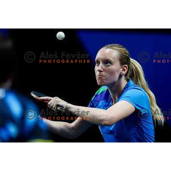 Katarina Strazar during WTT Star Contender Ljubljana 2025 in Tivoli Hall Ljubljana, Slovenia on June 19, 2025.