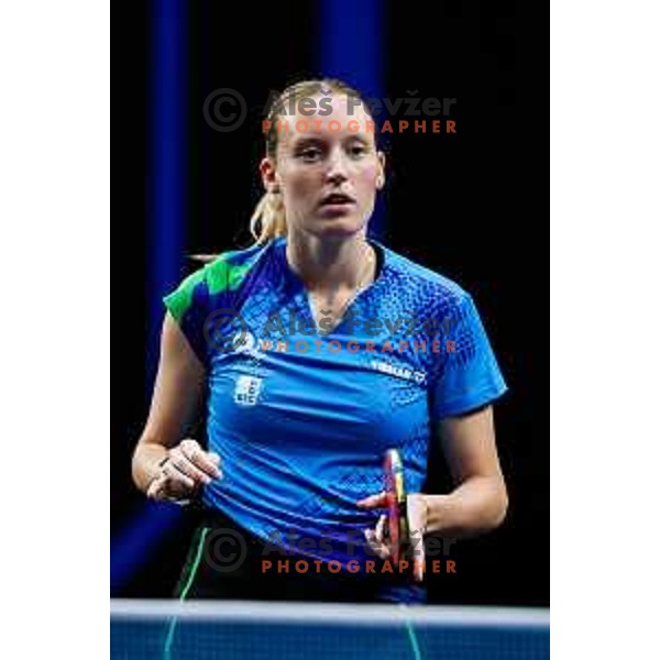 Katarina Strazar during WTT Star Contender Ljubljana 2025 in Tivoli Hall Ljubljana, Slovenia on June 19, 2025.