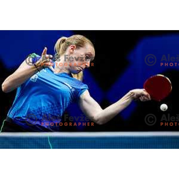 Katarina Strazar during WTT Star Contender Ljubljana 2025 in Tivoli Hall Ljubljana, Slovenia on June 19, 2025.