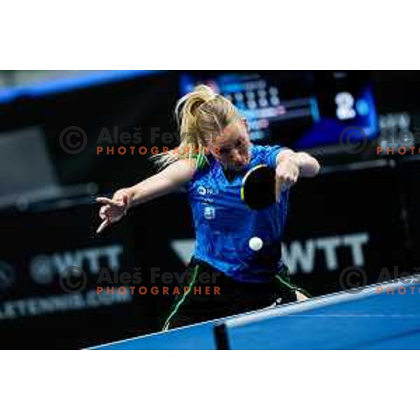Katarina Strazar during WTT Star Contender Ljubljana 2025 in Tivoli Hall Ljubljana, Slovenia on June 19, 2025.
