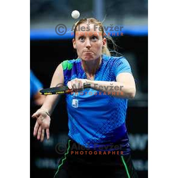 Katarina Strazar during WTT Star Contender Ljubljana 2025 in Tivoli Hall Ljubljana, Slovenia on June 19, 2025.