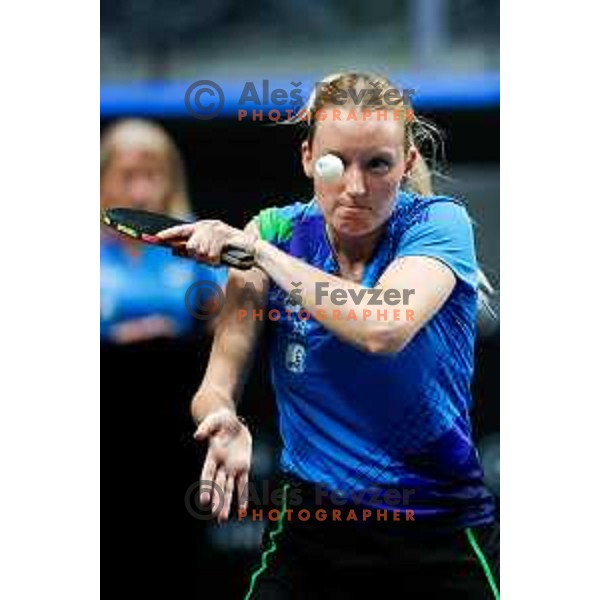 Katarina Strazar during WTT Star Contender Ljubljana 2025 in Tivoli Hall Ljubljana, Slovenia on June 19, 2025.