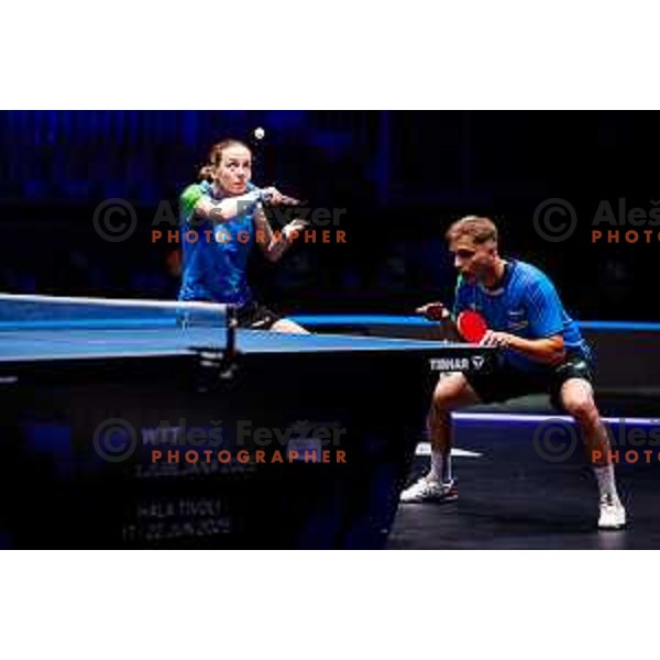 Ana Tofant during WTT Star Contender Ljubljana 2025 in Tivoli Hall Ljubljana, Slovenia on June 19, 2025.