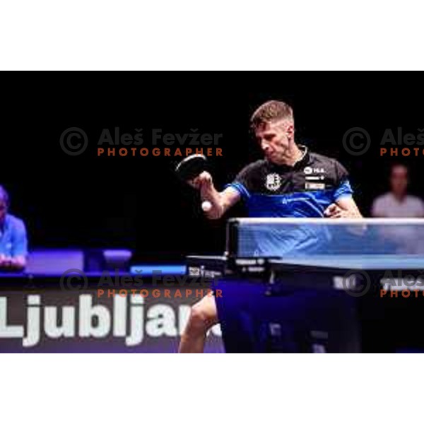 Deni Kozul (SLO) comeptes in round of 16 at WTT Star Contender Ljubljana 2025, Slovenia on June 21, 2025