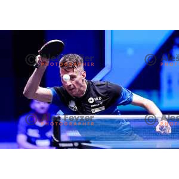 Deni Kozul (SLO) comeptes in round of 16 at WTT Star Contender Ljubljana 2025, Slovenia on June 21, 2025