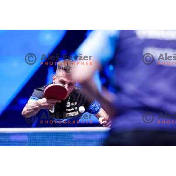 Deni Kozul (SLO) comeptes in round of 16 at WTT Star Contender Ljubljana 2025, Slovenia on June 21, 2025