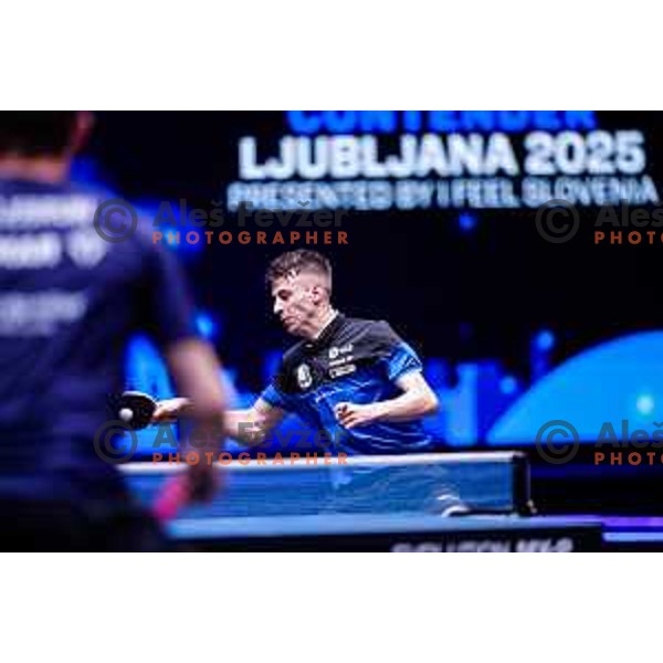Deni Kozul (SLO) comeptes in round of 16 at WTT Star Contender Ljubljana 2025, Slovenia on June 21, 2025