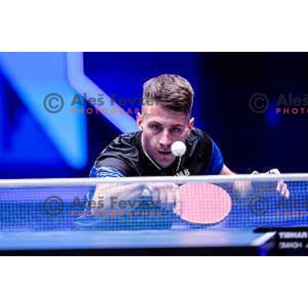 Deni Kozul (SLO) comeptes in round of 16 at WTT Star Contender Ljubljana 2025, Slovenia on June 21, 2025