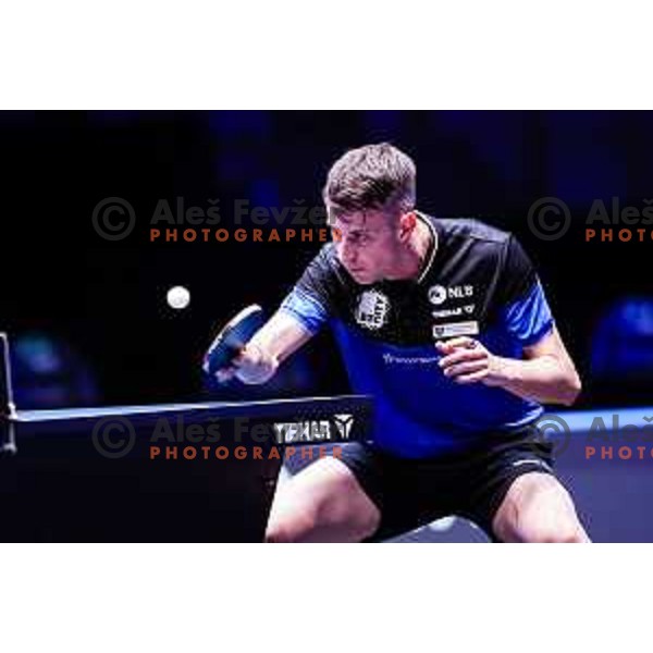 Deni Kozul (SLO) comeptes in round of 16 at WTT Star Contender Ljubljana 2025, Slovenia on June 21, 2025