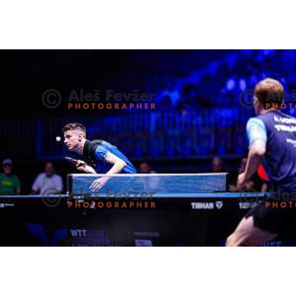 Deni Kozul (SLO) comeptes in round of 16 at WTT Star Contender Ljubljana 2025, Slovenia on June 21, 2025