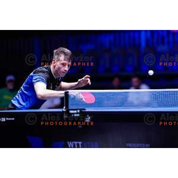 Deni Kozul (SLO) comeptes in round of 16 at WTT Star Contender Ljubljana 2025, Slovenia on June 21, 2025