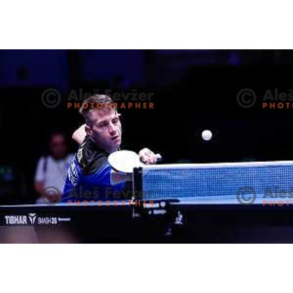 Deni Kozul (SLO) comeptes in round of 16 at WTT Star Contender Ljubljana 2025, Slovenia on June 21, 2025