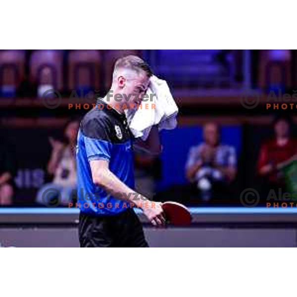 Deni Kozul (SLO) comeptes in round of 16 at WTT Star Contender Ljubljana 2025, Slovenia on June 21, 2025
