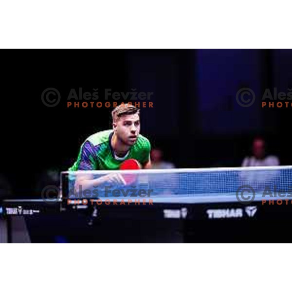 Darko Jorgic (SLO) comeptes in round of 16 at WTT Star Contender Ljubljana 2025, Slovenia on June 21, 2025