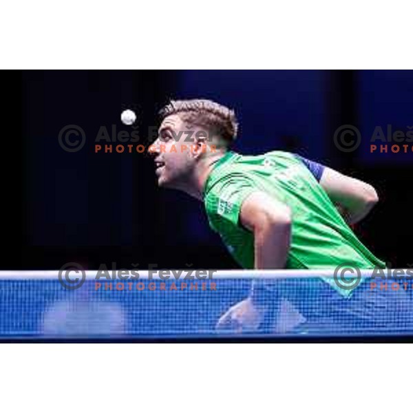 Darko Jorgic (SLO) comeptes in round of 16 at WTT Star Contender Ljubljana 2025, Slovenia on June 21, 2025