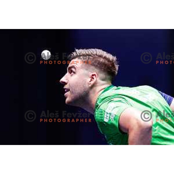 Darko Jorgic (SLO) comeptes in round of 16 at WTT Star Contender Ljubljana 2025, Slovenia on June 21, 2025