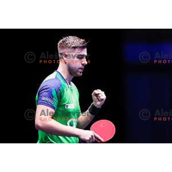 Darko Jorgic (SLO) comeptes in round of 16 at WTT Star Contender Ljubljana 2025, Slovenia on June 21, 2025