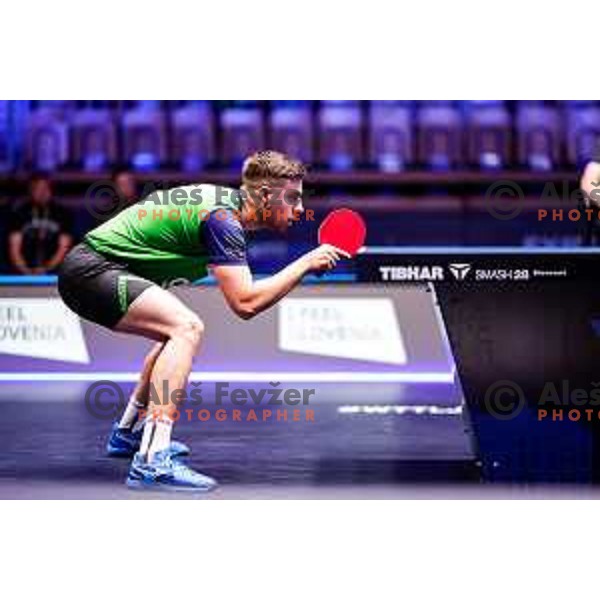 Darko Jorgic (SLO) comeptes in round of 16 at WTT Star Contender Ljubljana 2025, Slovenia on June 21, 2025