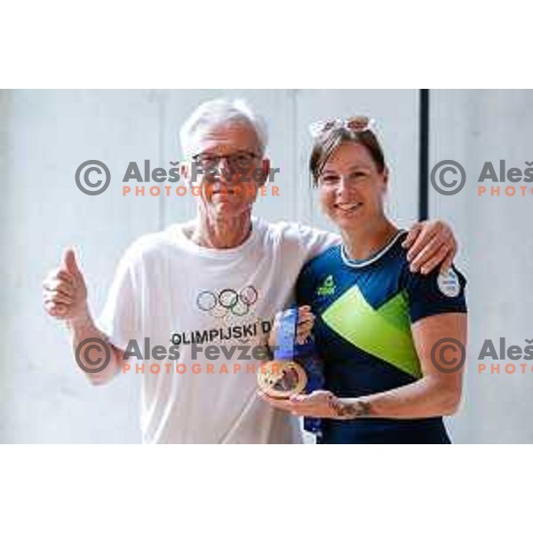 Vesna Fabjan, Olympic bronze medalist in Cross-Country Sprint at Sochi 2014 Olympic Games during Olympic Day at Strazisce primary school in Kranj, Slovenia on June 23, 2025