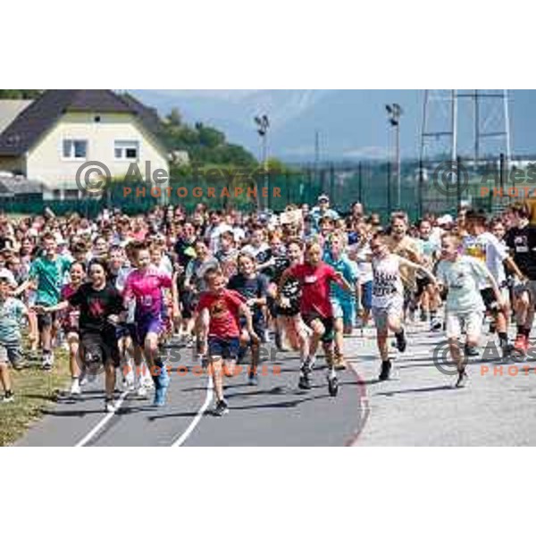Vesna Fabjan, Olympic bronze medalist in Cross-Country Sprint at Sochi 2014 Olympic Games during Olympic Day at Strazisce primary school in Kranj, Slovenia on June 23, 2025