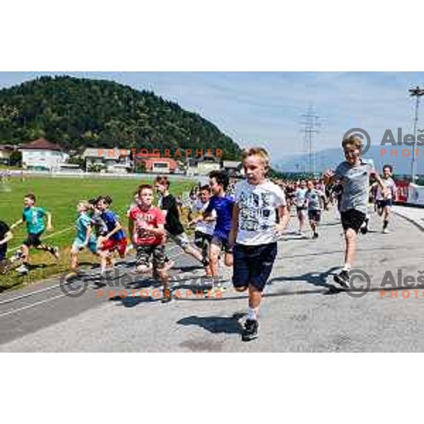 Vesna Fabjan, Olympic bronze medalist in Cross-Country Sprint at Sochi 2014 Olympic Games during Olympic Day at Strazisce primary school in Kranj, Slovenia on June 23, 2025
