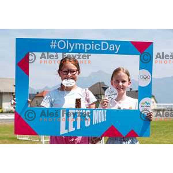 Vesna Fabjan, Olympic bronze medalist in Cross-Country Sprint at Sochi 2014 Olympic Games during Olympic Day at Strazisce primary school in Kranj, Slovenia on June 23, 2025