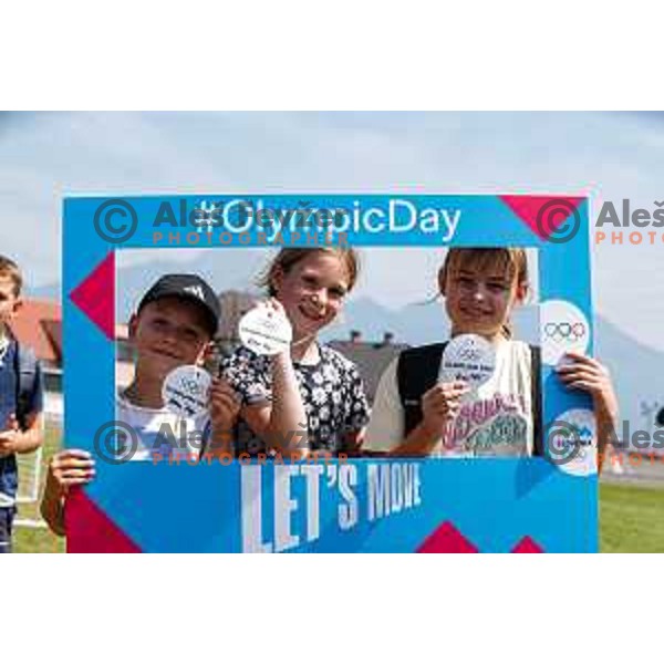Vesna Fabjan, Olympic bronze medalist in Cross-Country Sprint at Sochi 2014 Olympic Games during Olympic Day at Strazisce primary school in Kranj, Slovenia on June 23, 2025