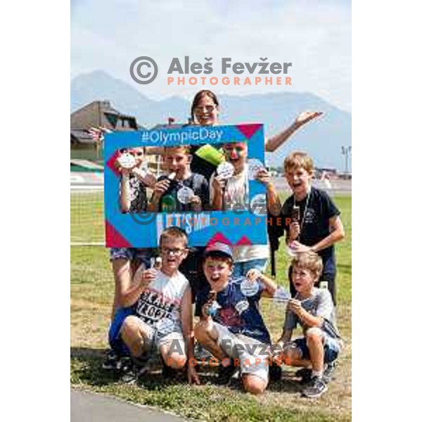 Vesna Fabjan, Olympic bronze medalist in Cross-Country Sprint at Sochi 2014 Olympic Games during Olympic Day at Strazisce primary school in Kranj, Slovenia on June 23, 2025