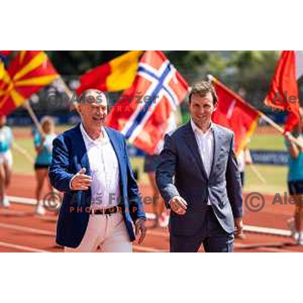 Dobromir Karamarinov, European Athletics President and Primoz Fegus, Slovenian Athletic Federation President during opening ceremony of European Athletics Team Championships 2025 at Atletski stadion Poljane, Maribor, Slovenia on June 24, 2025. Photo: Jure Banfi