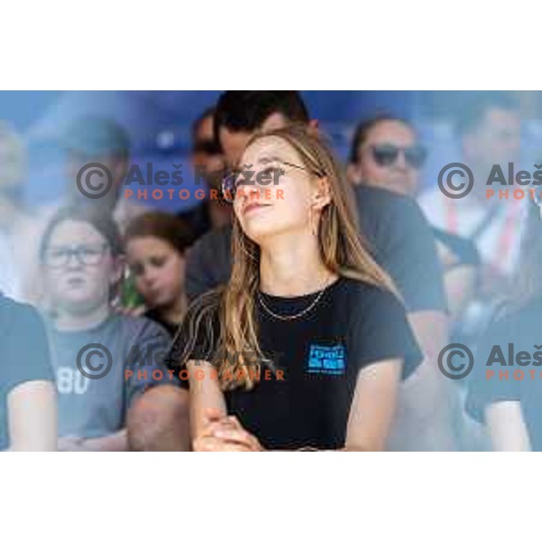 Spectator during opening ceremony of European Athletics Team Championships 2025 at Atletski stadion Poljane, Maribor, Slovenia on June 24, 2025. Photo: Jure Banfi