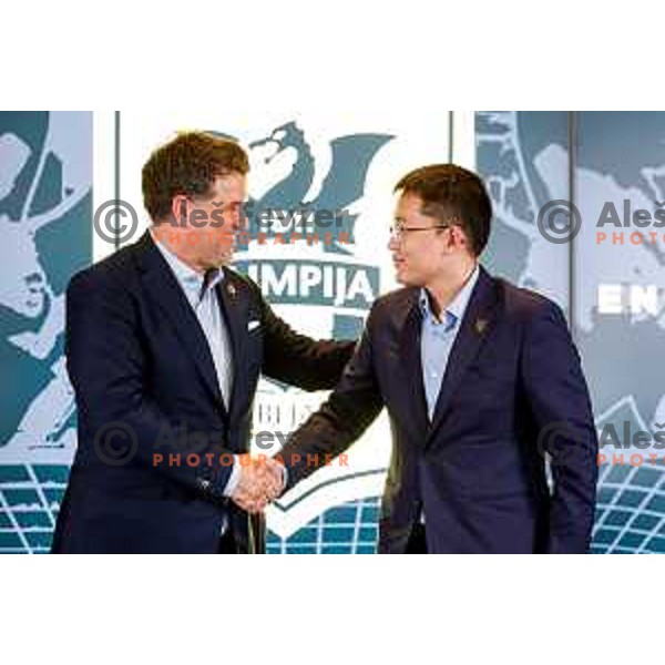 Igor Barisic during the Official presentation of NK Olimpija jerseys for 2025/2026 football season in SRC Stozice, Ljubljana, Slovenia on June 26, 2025