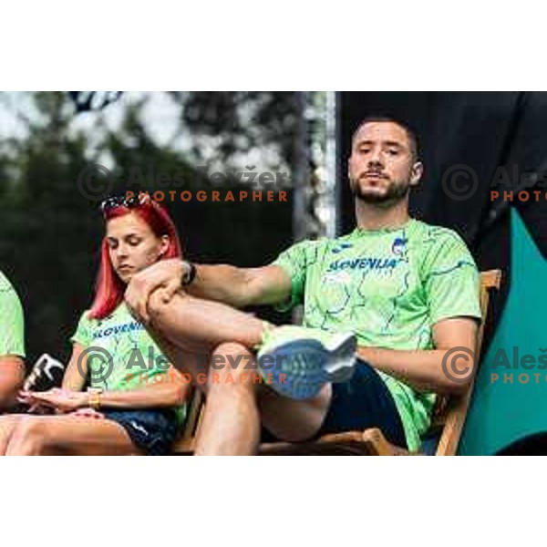 Filip Demsar of Team Slovenia during presentation for European Athletics Team Championships 2025 at Mestni park Maribor, Slovenia on June 26, 2025. Photo: Jure Banfi