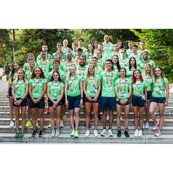 Team Slovenia presentation for European Athletics Team Championships 2025 at Mestni park Maribor, Slovenia on June 26, 2025. Photo: Jure Banfi