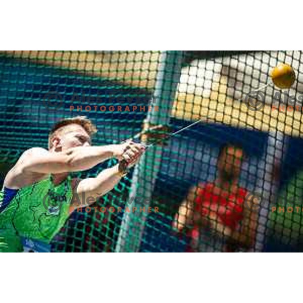 Jan Embersic hammer throw in action during Day 1 of European Athletics Team Championship 2025 2nd Division in Stadium Poljane, Maribor, Slovenia on June 28, 2025. Photo: Jure Banfi