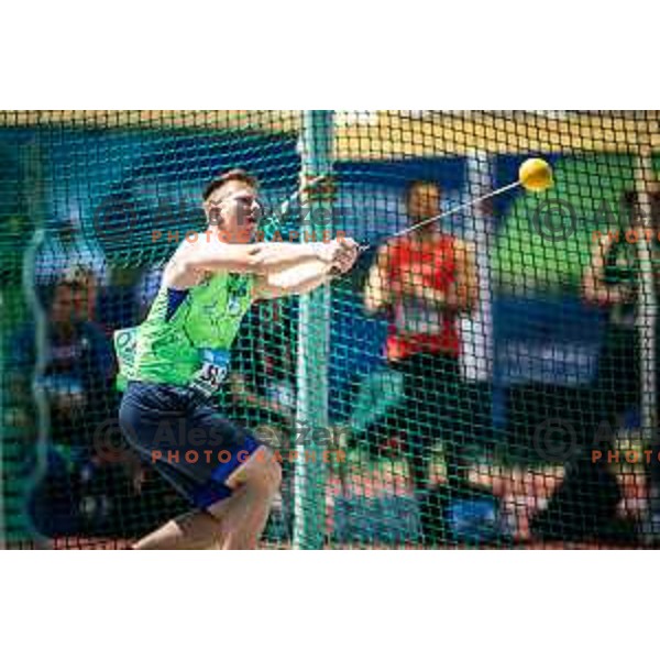 Jan Embersic hammer throw in action during Day 1 of European Athletics Team Championship 2025 2nd Division in Stadium Poljane, Maribor, Slovenia on June 28, 2025. Photo: Jure Banfi