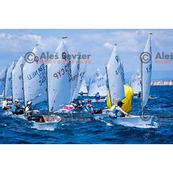 First day of sailing competition at 2025 Optimist World Championship in Portoroz, Slovenia on June 28, 2025