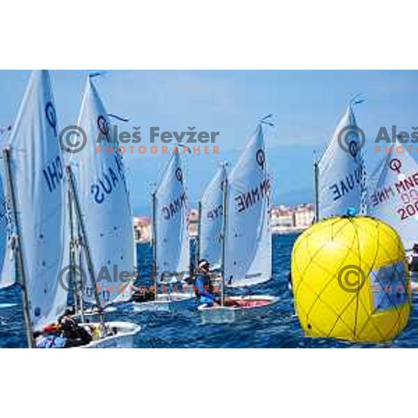 First day of sailing competition at 2025 Optimist World Championship in Portoroz, Slovenia on June 28, 2025
