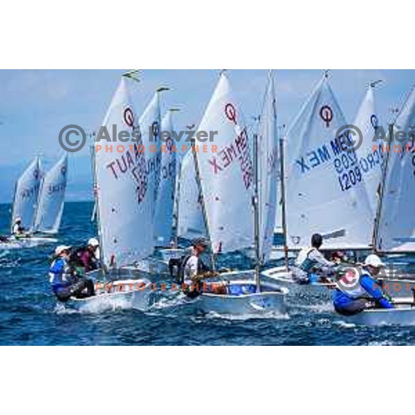 First day of sailing competition at 2025 Optimist World Championship in Portoroz, Slovenia on June 28, 2025