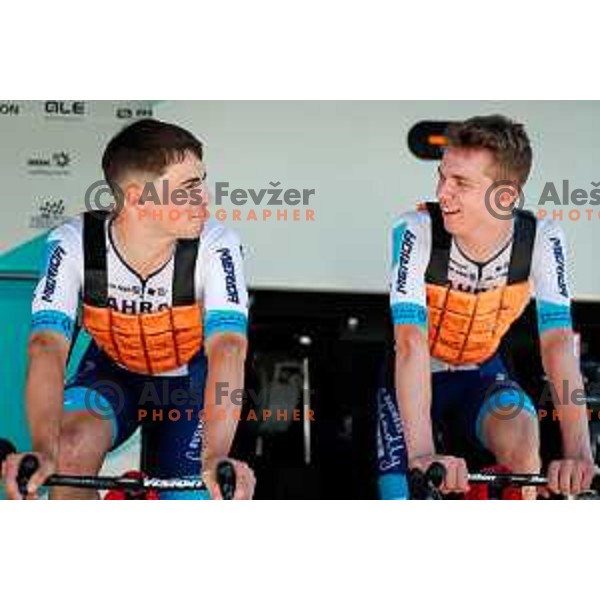 Matevz Govekar and Jakob Omrzel during Slovenian Cycling Championships 2025 in Celje, Slovenia on June 29, 2025.