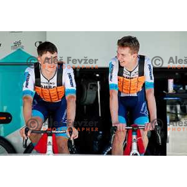 Matevz Govekar and Jakob Omrzel during Slovenian Cycling Championships 2025 in Celje, Slovenia on June 29, 2025.