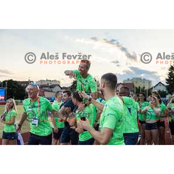celebrating after Day 2 of European Athletics Team Championship 2025 2nd Division in Stadium Poljane, Maribor, Slovenia on June 29, 2025. Photo: Jure Banfi