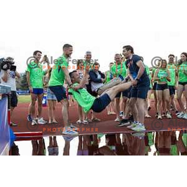 celebrating after Day 2 of European Athletics Team Championship 2025 2nd Division in Stadium Poljane, Maribor, Slovenia on June 29, 2025. Photo: Jure Banfi