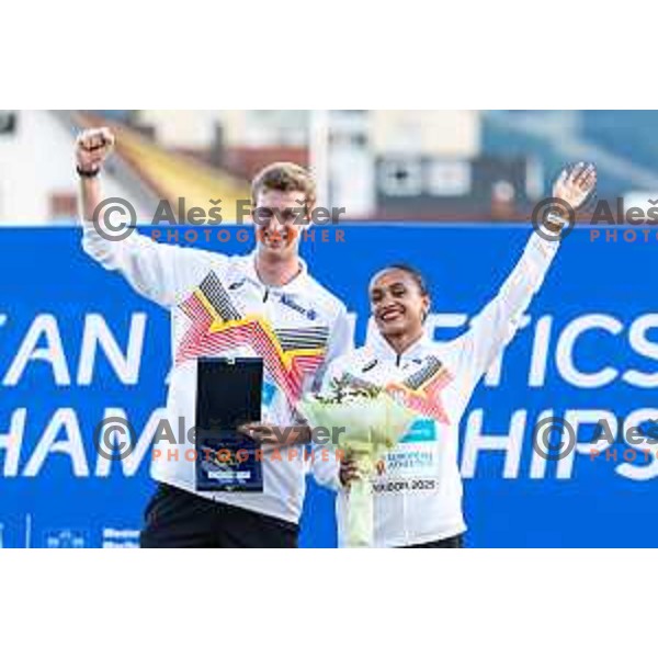 celebrating after Day 2 of European Athletics Team Championship 2025 2nd Division in Stadium Poljane, Maribor, Slovenia on June 29, 2025. Photo: Jure Banfi