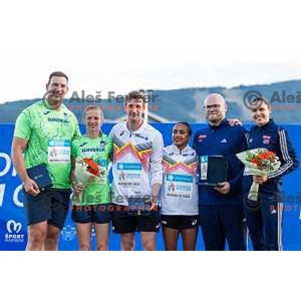 celebrating after Day 2 of European Athletics Team Championship 2025 2nd Division in Stadium Poljane, Maribor, Slovenia on June 29, 2025. Photo: Jure Banfi