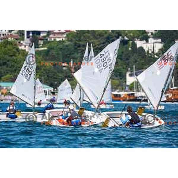 Team race qualifying sailing competition at 2025 Optimist World Championship in Portoroz, Slovenia on July 1, 2025