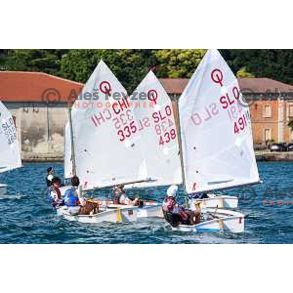 Team race qualifying sailing competition at 2025 Optimist World Championship in Portoroz, Slovenia on July 1, 2025