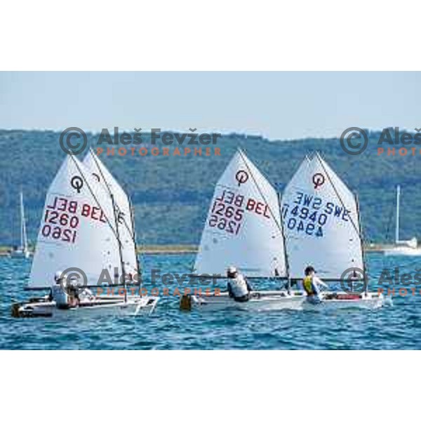 Team race qualifying sailing competition at 2025 Optimist World Championship in Portoroz, Slovenia on July 1, 2025